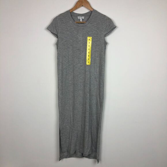 NWT Jessica Simpson Women's Midi T Shirt Dress Heather Gray Short Sleeve Small - Picture 2 of 6